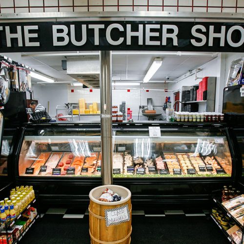 our clean meat department, with a wide selection